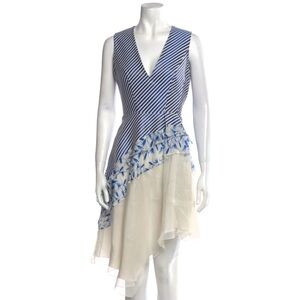Philosophy di Lorenzo Serafini Blue and White Asymmetrical Dress, Size 6